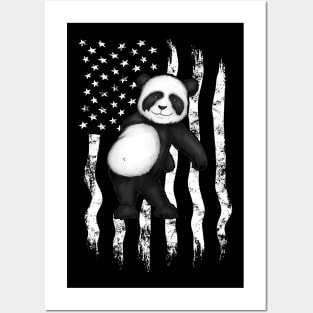 Flossing Panda Floss like a Boss American Flag Bear Posters and Art